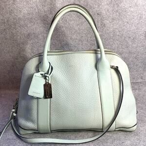 Coach Bleecker Preston Satchel In Baby Blue With Silver Hardware Crossbody Strap